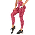 Benutzerdefinierte Anti -Cellulite -Butt Hift Sport Leopard gedruckte Leggings Kompression hoher Taille Yoga Hosen Damen Leggings mit Taschen